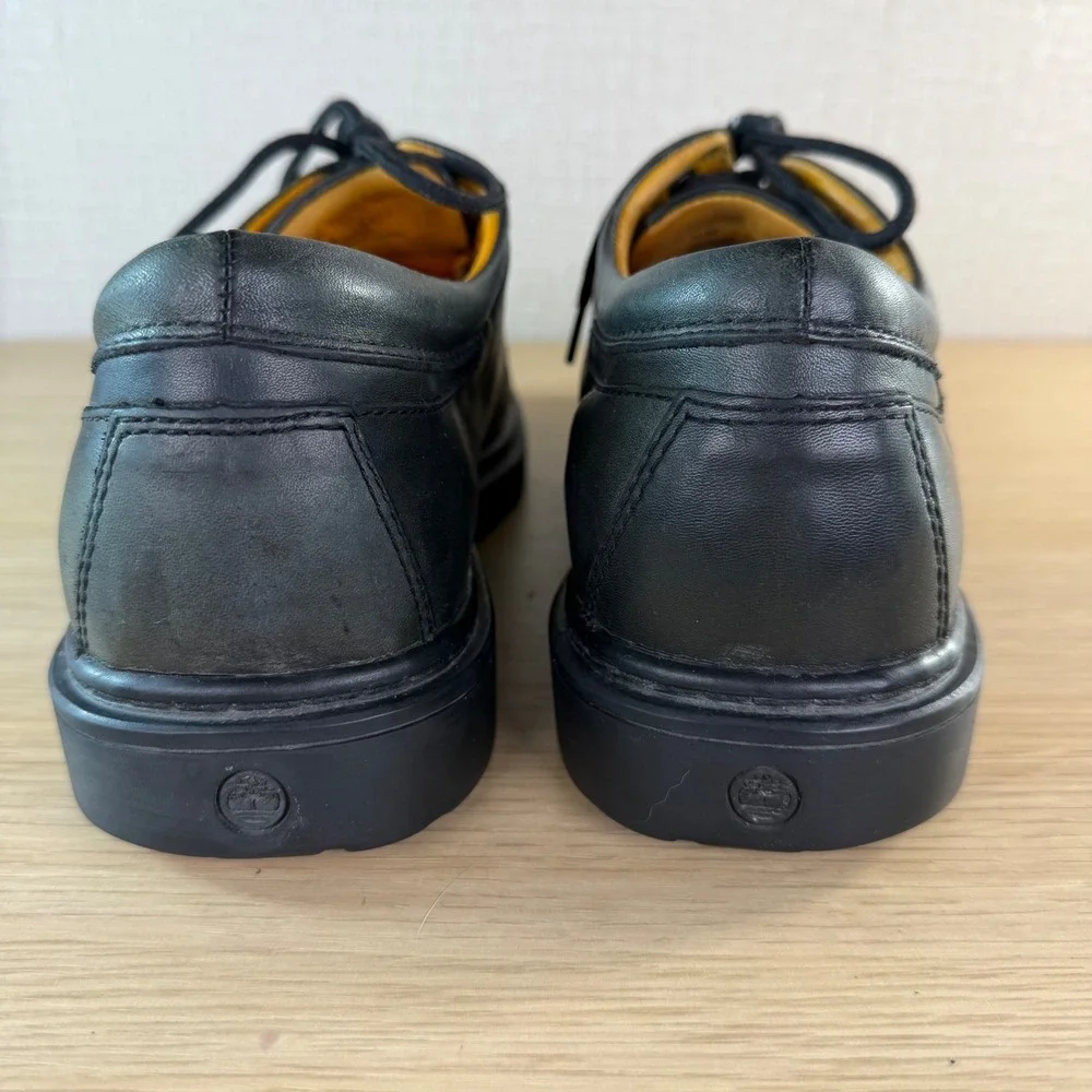 Timberland Mens Waterproof Leather Oxford Shoes Black Lug Sole 93015 Size 10M